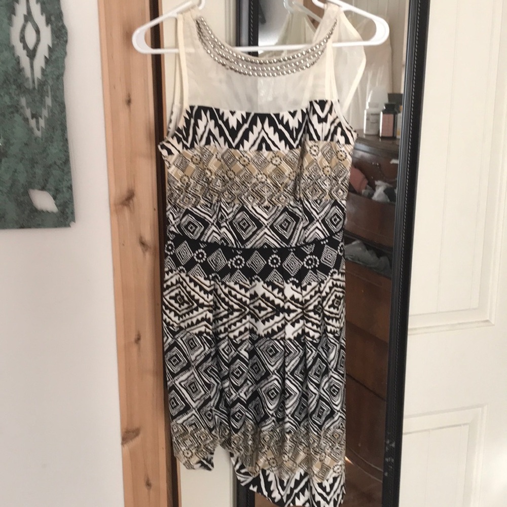Dressbarn Geometric fit and flare dress